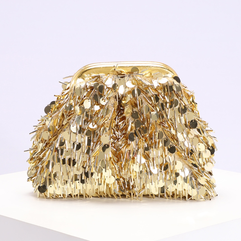 Women Bags Golden - Nuova Borsa Clutch da Donna Dorata