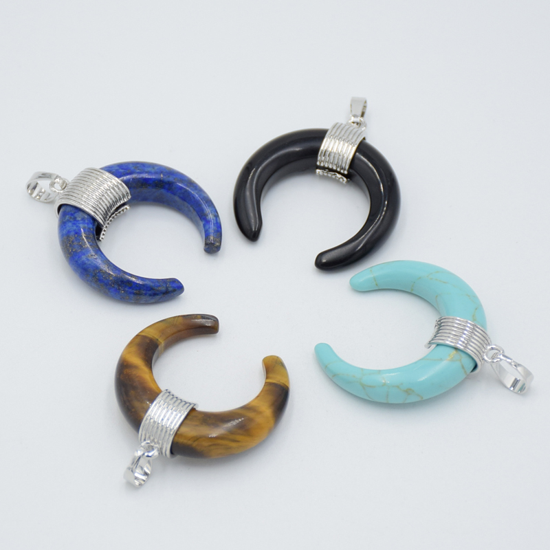 Half Moon Crescent - Argento di Modo Placcato Crescent Half
