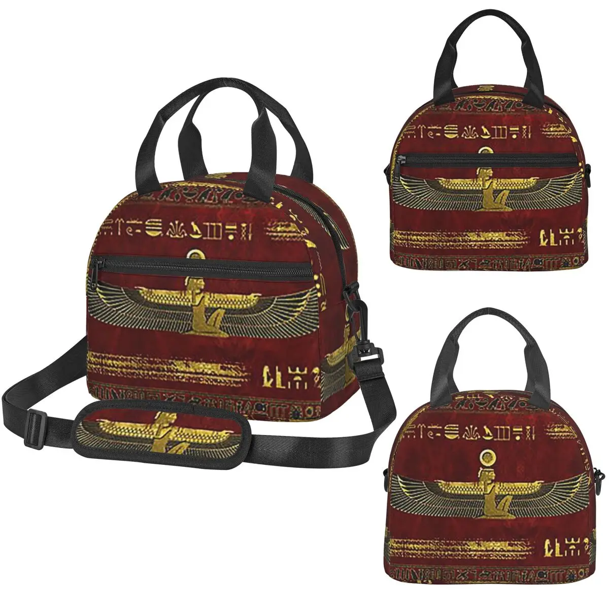 Women Bags Golden - Ornamento dorato del dio egiziano su